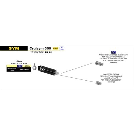 SYM CRUISYM 300 2017 - 2020 CONECTOR RACING PARA ESCAPE URBAN SYM CRUISYM 300 2017 - 2020 CONECTOR RACING PARA ESCAPE URBAN